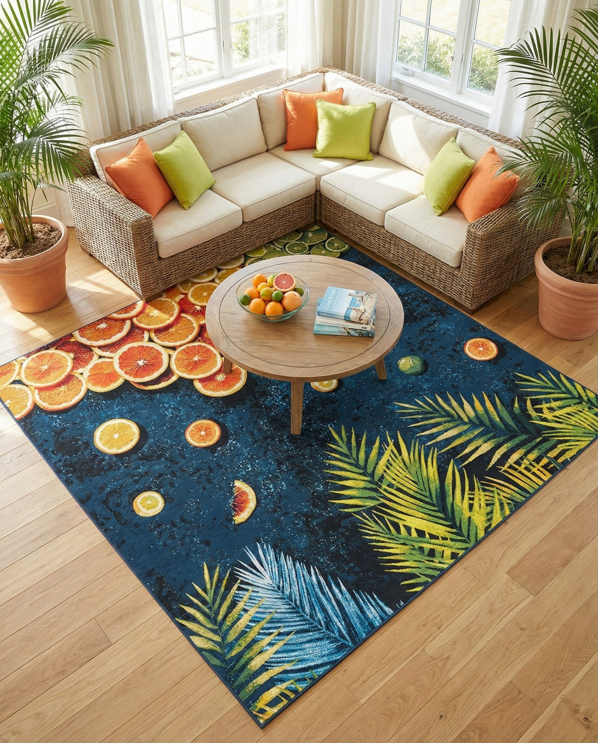 Seaside Haven Rugs Collection Area Rug -  Dunes Square Multi  lifestyle 80