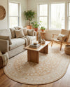 Tribal Terrace Treasures Collection Area Rug -  Incan Isle (Natural) Oval Natural  lifestyle 79