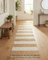 Tassel Trail Collection Area Rug - Pathway (Beige) Runner Beige  lifestyle 75