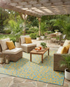 Savannah Escape Collection Area Rug -  Amazon (Blue Yellow) Rectangle Blue Yellow  lifestyle 4