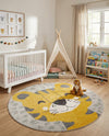 Wonder Tykes Collection Area Rug -  Doodle Round Gray  lifestyle 9