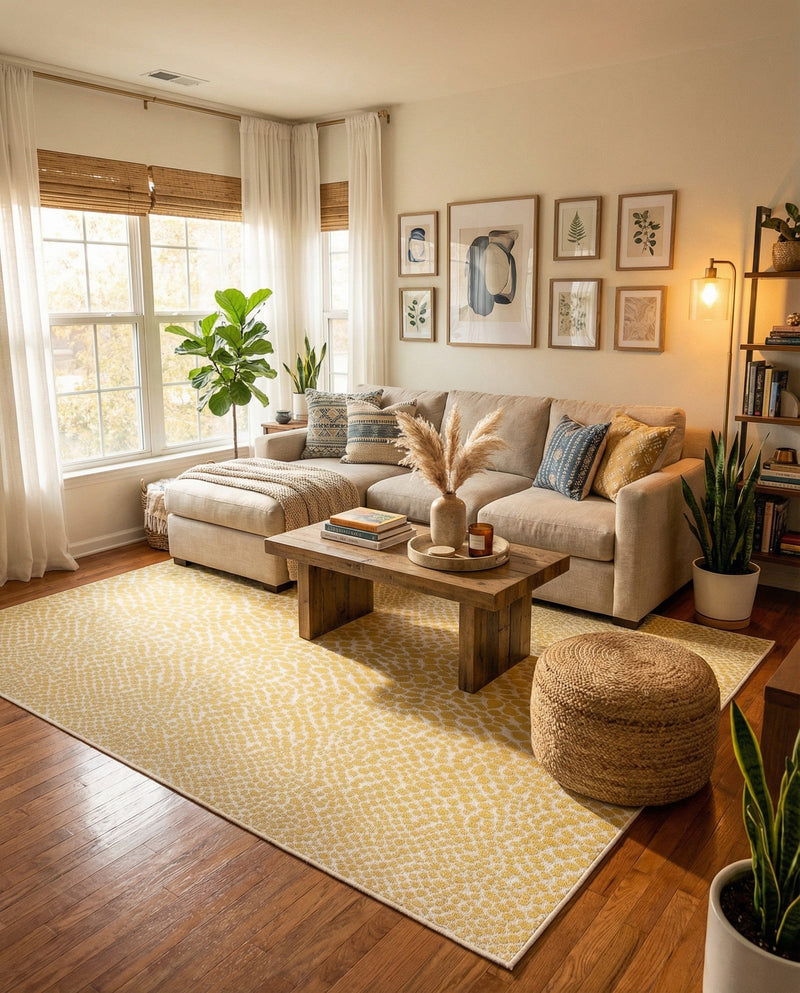 Urban Oasis Rugs Collection Area Rug -  Terrace (Yellow Ivory) Rectangle Yellow Ivory  lifestyle 10