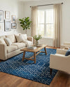 Marrakesh Lattice Collection Area Rug - Casablanca (Navy Blue) Rectangle Navy Blue  lifestyle 3