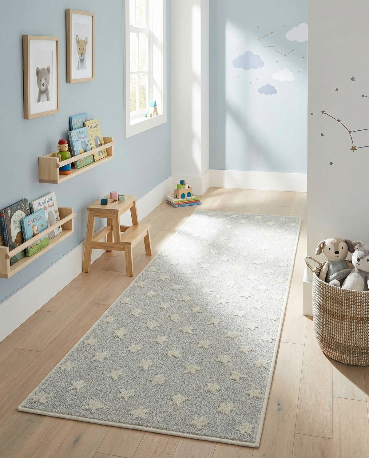 Wonder Tykes Collection Area Rug -  Mosaic Runner Cloud Gray  lifestyle 150