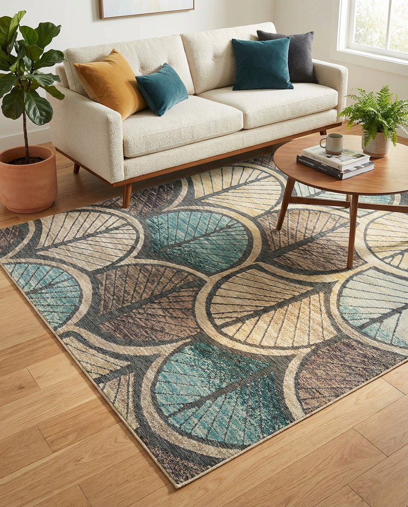 Outdoor Marrakesh Collection Area Rug -  Rabat Rectangle Gray Blue Ivory  lifestyle 10