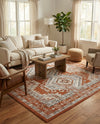 Savannah Elegance Collection Area Rug -  Tybee (Terracotta) Square Terracotta  lifestyle 46