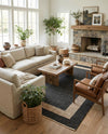 Osian Looms Collection Area Rug - Durham Rectangle Black  lifestyle 46