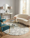 Hollywood Luxe Collection Area Rug -  Beverly (White Silver) Oval White Silver  lifestyle 56