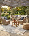 Patio Heritage Collection Area Rug -  Lafayette (Gray) Square Gray  lifestyle 60