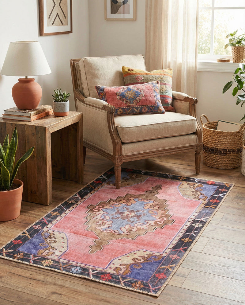 Heritage Elegance Collection Area Rug -  Winterthur (Pink) Rectangle Pink  lifestyle 11