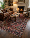 Heritage Elegance Collection Area Rug -  Schonbrunn Rectangle Burgundy  lifestyle 25
