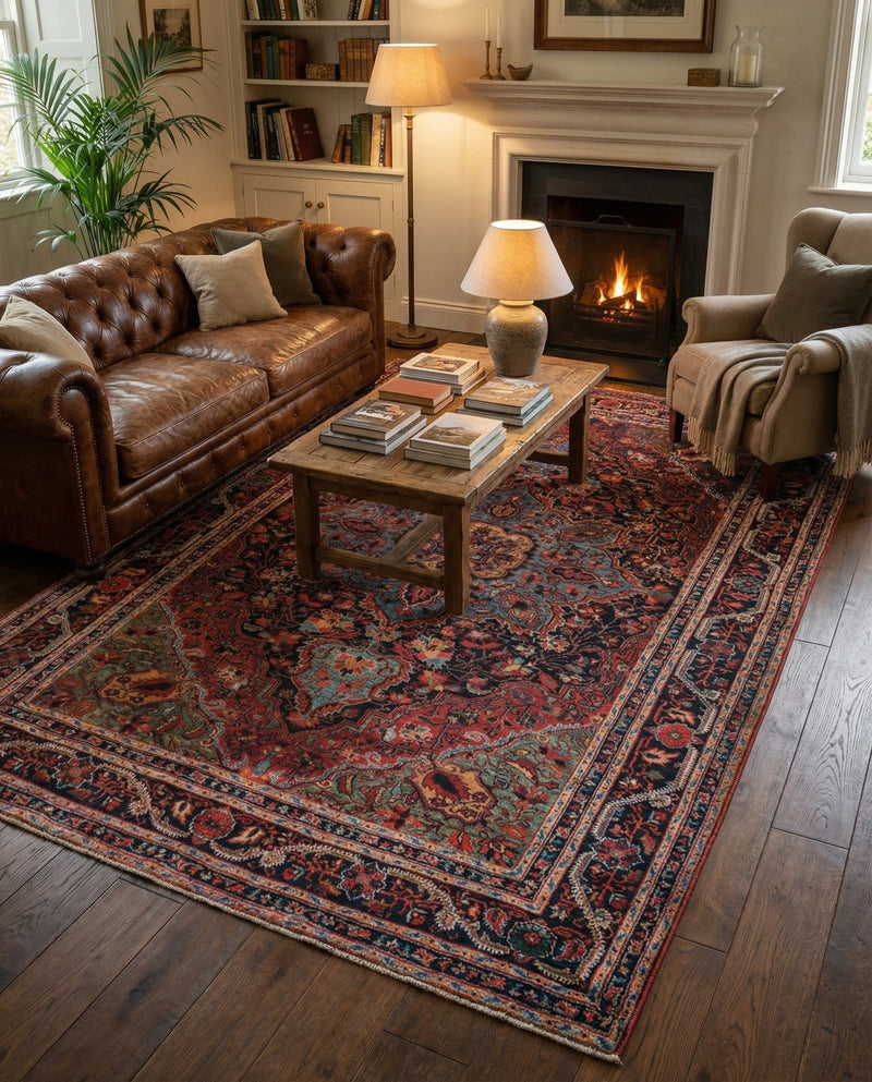 Heritage Elegance Collection Area Rug -  Schonbrunn Rectangle Burgundy  lifestyle 25