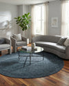 Metro Heights Collection Area Rug -  Hamilton Round Navy Blue  lifestyle 69