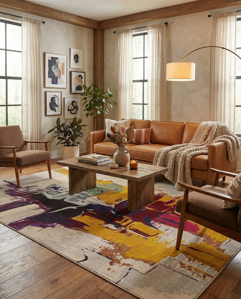 Marrakesh Elegance Collection Area Rug -  Riad Rectangle Beige  lifestyle 7