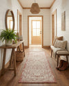 Tribal Terrace Treasures Collection Area Rug - Mayan Marina (Rust Red) Runner Rust Red  lifestyle 55