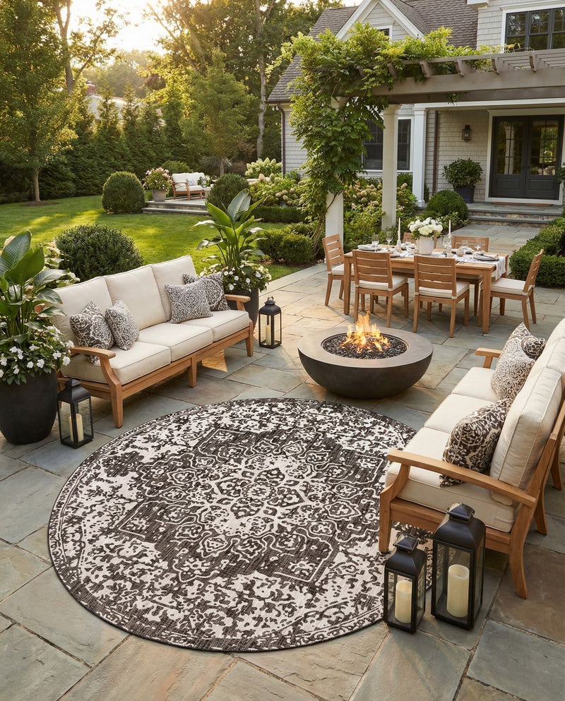 Urban Oasis Rugs Collection Area Rug -  Penthouse (Charcoal Gray) Round Charcoal Gray  lifestyle 26