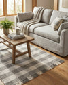 Sustainable Grid Indoor-Outdoor Oasis Collection Area Rug - Savannah Rectangle Gray  lifestyle 61