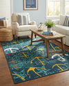 Seaside Haven Rugs Collection Area Rug -  Lighthouse Rectangle Navy Blue  lifestyle 5