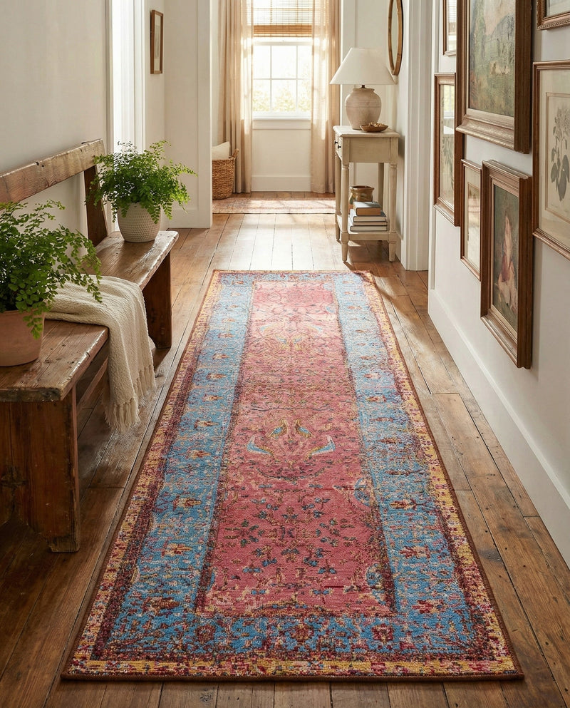 Patio Heritage Collection Area Rug -  Serenity Runner Vintage Salmon Coral  lifestyle 27