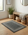 Terrace Fringe Collection Area Rug - Veranda (Black) Rectangle Black  lifestyle 17