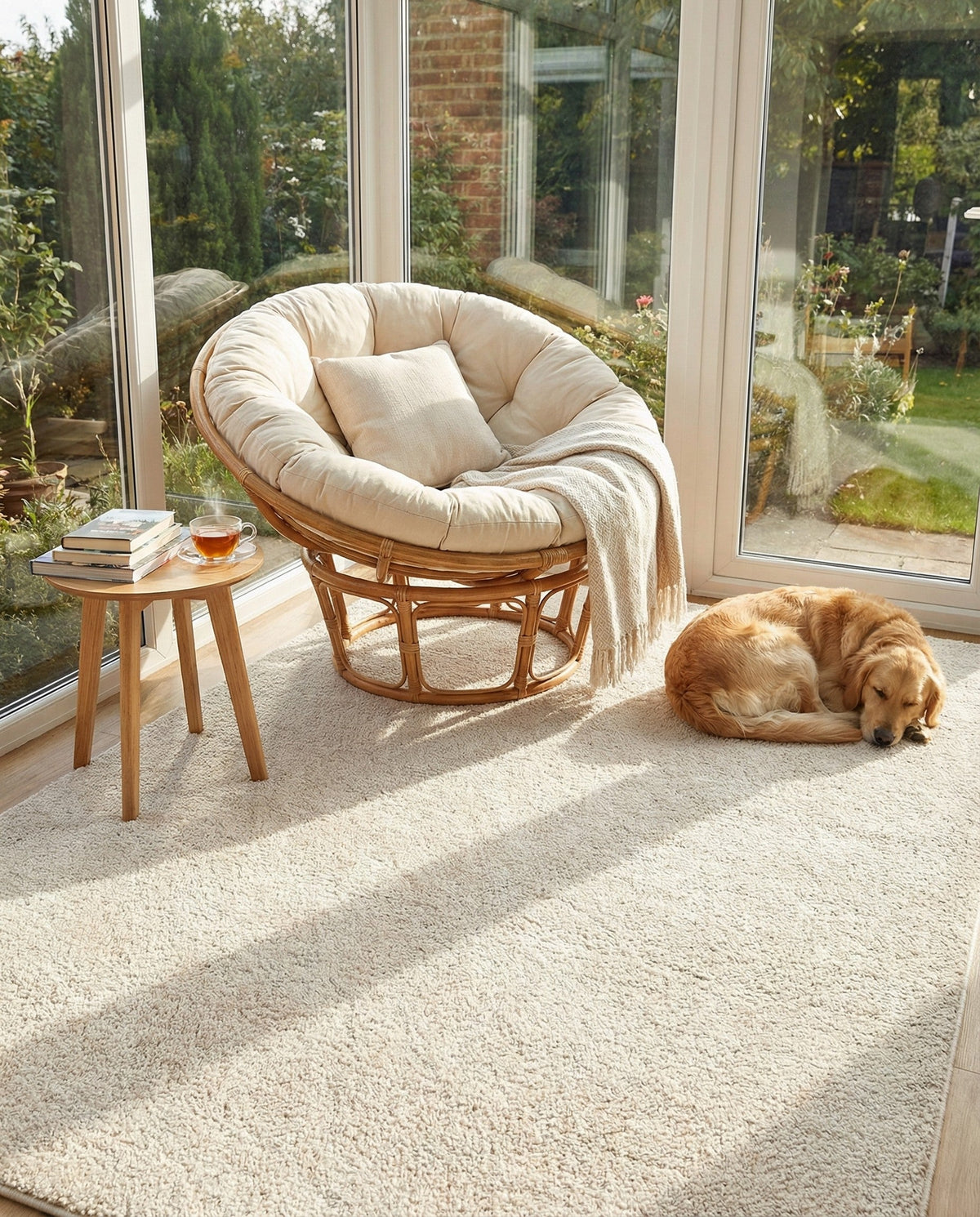 Solid Shag Seaside Collection Area Rug - Azure Cove (Ivory) Rectangle Ivory  lifestyle 10