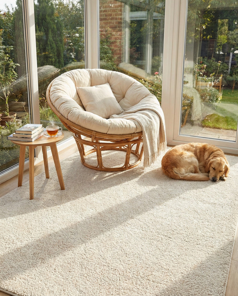 Solid Shag Seaside Collection Area Rug - Azure Cove (Ivory) Rectangle Ivory  lifestyle 10