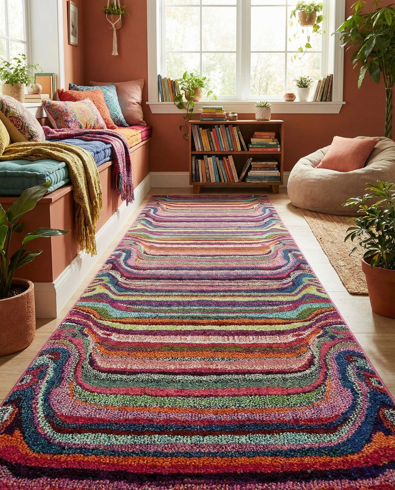 Chromatic Oasis Collection Area Rug -  Dapple Runner Multi  lifestyle 42