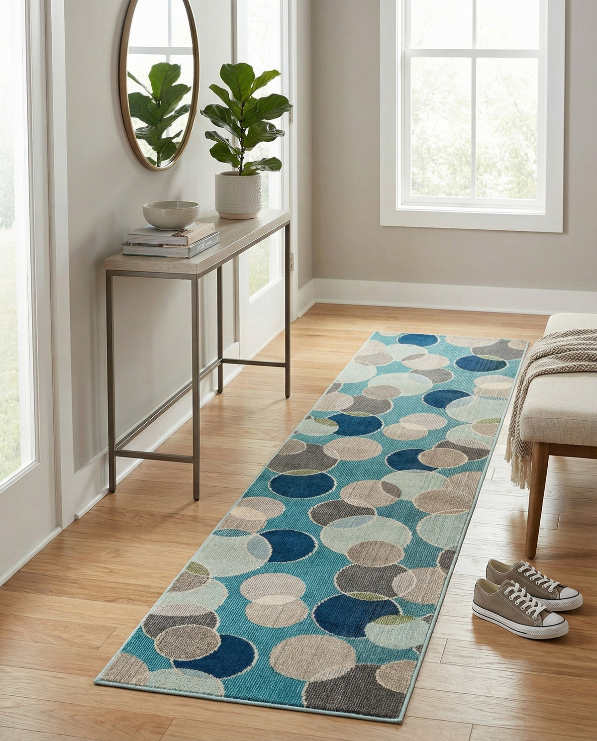 Chromatic Oasis Collection Area Rug -  Zephyr Runner Blue  lifestyle 115