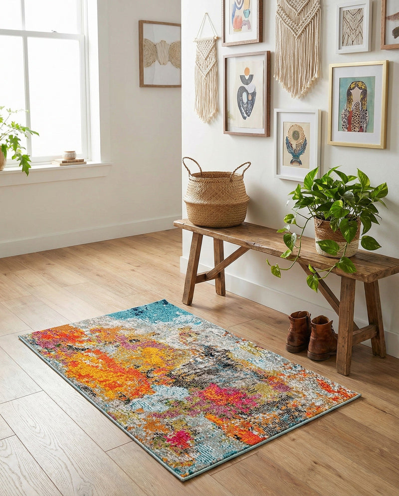 Colorburst Oasis Collection Area Rug -  Spectrum Rectangle Multi  lifestyle 9