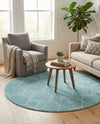 Trellis Mosaic Collection Area Rug - Arborville (Light Blue) Round Light Blue  lifestyle 23