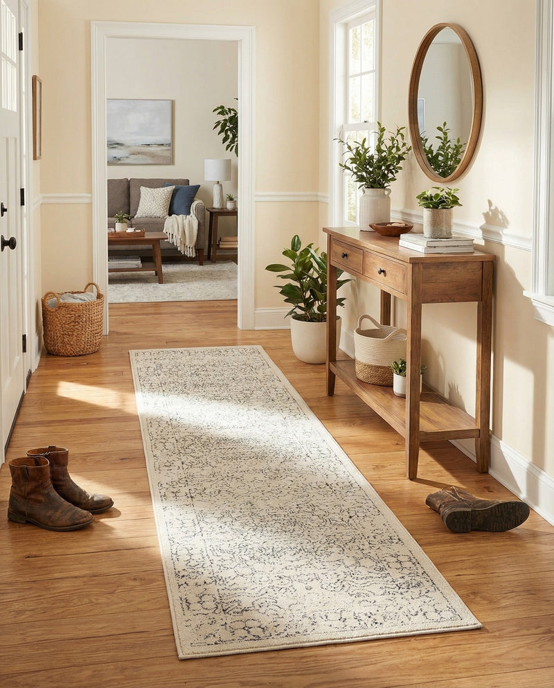 Savannah Soiree Collection Area Rug -  Everglade (White) Runner White  lifestyle 59