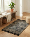 Savannah Jute Collection Area Rug - Nantucket Rectangle Navy Blue and Ivory  lifestyle 4