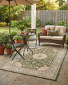 Patio Heritage Collection Area Rug -  Bower Rectangle Green  lifestyle 47