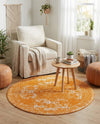 Dover Terrace Collection Area Rug -  Lagoon (Orange) Round Orange  lifestyle 63
