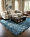 Eternal Plush Oasis Collection Area Rug -  Tranquility (Aegean Blue) Rectangle Aegean Blue  lifestyle 5