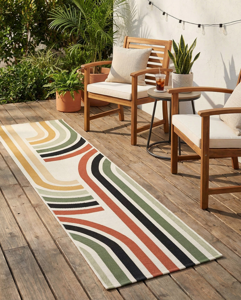 Urban Terrace Collection Area Rug -  Piazza Runner Multi  lifestyle 46