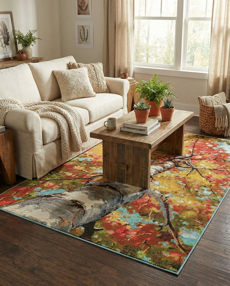 Seaside Blooms Collection Area Rug - Eden Rectangle Multi  lifestyle 4