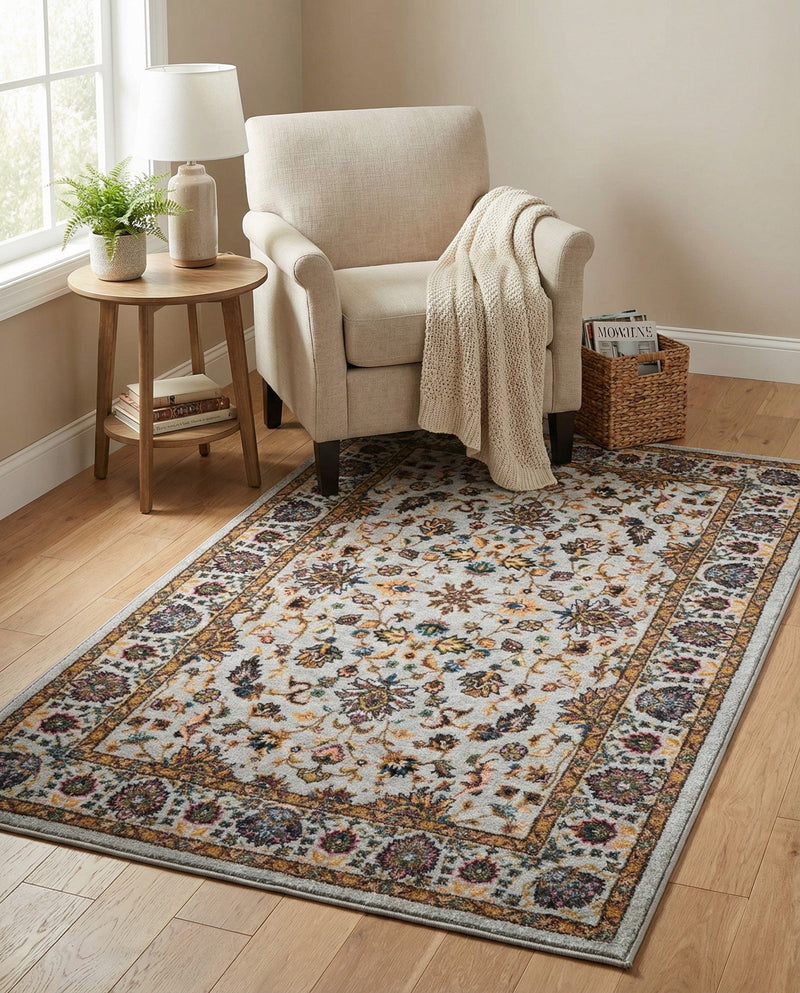 Casablanca Tapestry Collection Area Rug -  Marrakech (Cloud Gray) Rectangle Cloud Gray  lifestyle 7