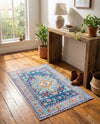 Heritage Elegance Collection Area Rug -  Taj Rectangle Blue  lifestyle 8