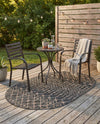 Savannah Pergola Collection Area Rug -  Pergola (Charcoal Gray) Oval Charcoal Gray  lifestyle 83