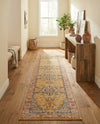 Seville Stripes Collection Area Rug - Cadiz (Yellow) Runner Yellow  lifestyle 49