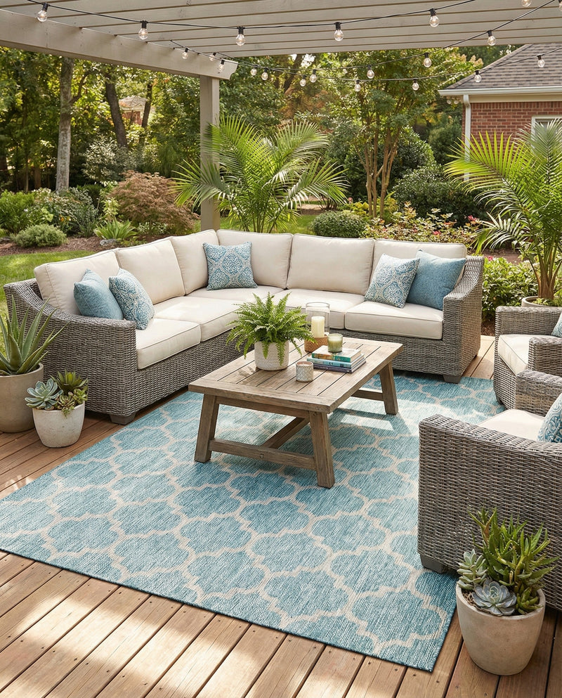 Savannah Pergola Collection Area Rug - Arbor (Aquamarine) Rectangle Aquamarine  lifestyle 5