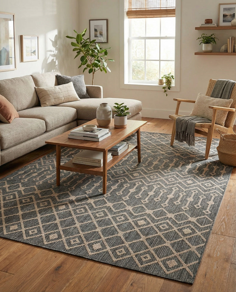 Savannah Pergola Collection Area Rug -  Pergola (Charcoal Gray) Rectangle Charcoal Gray  lifestyle 15