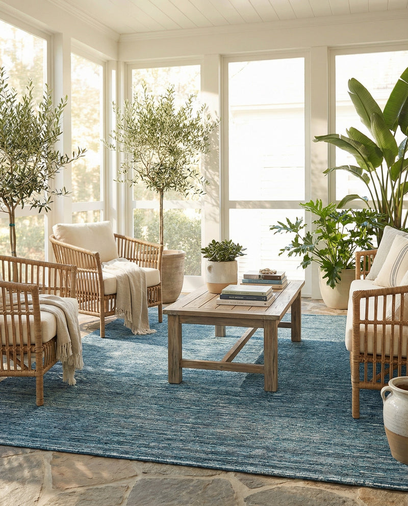Bloomsbury Elegance Collection Area Rug -  Kensington (Blue) Square Blue  lifestyle 48