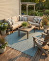 Seaside Serenity Collection Area Rug - Veranda (Teal) Square Teal  lifestyle 78