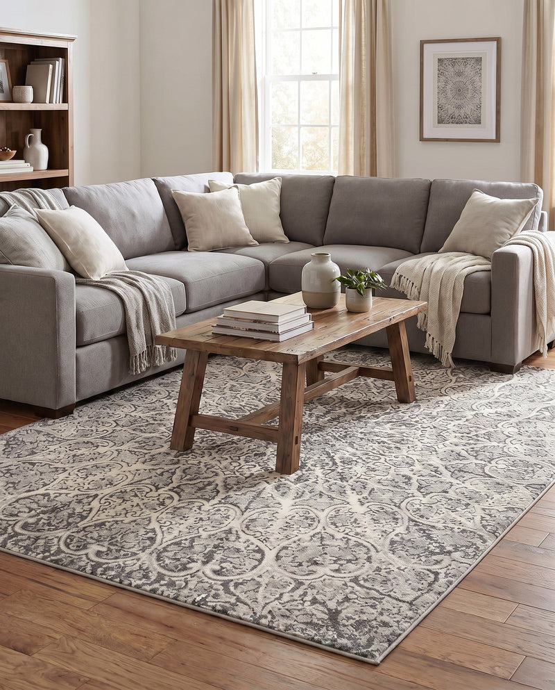Riviera Elegance Collection Area Rug -  Eze Rectangle Dark Gray  lifestyle 46