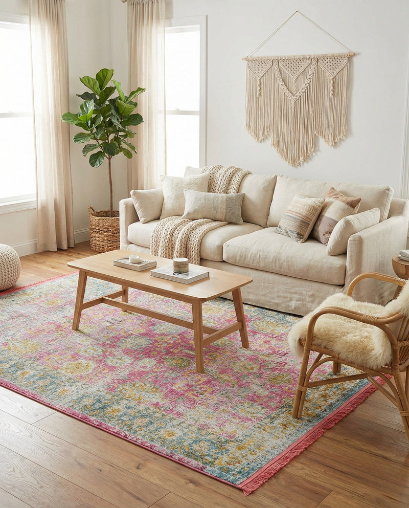 Arcadia Rugs Collection Area Rug -  Shangri-La Rectangle Pink  lifestyle 17