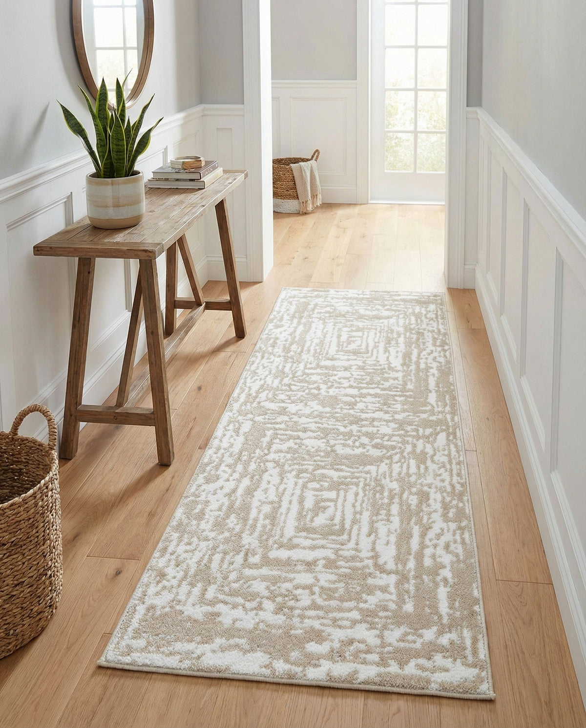 Sanctuary Retreat Collection Area Rug -  Asylum Runner White Bone  lifestyle 154