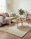 Cozy Comfort Shag Collection Area Rug - Haven (Oatmeal Beige) Rectangle Oatmeal Beige  lifestyle 4