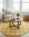Seaside Haven Rugs Collection Area Rug - Sapphire (Yellow) Round Yellow  lifestyle 72